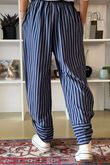 The Sunday Morning Stripe Twist Pant Navy Denim